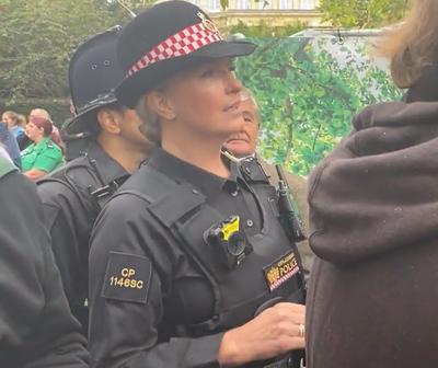 Penny Lancaster takes to the streets to police Queen’s funeral procession