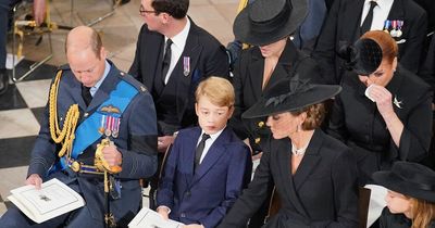 Kate's touching gesture to Prince George as he's put on world stage at Queen's funeral
