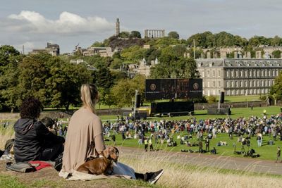 Hundreds gather at Holyrood Park to watch Queen's state funeral