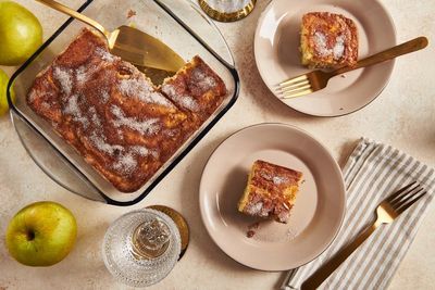 Apples, traditional at Rosh Hashana, shine in this cake