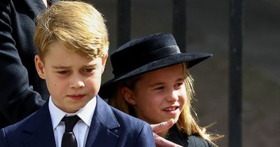 'Boss' Princess Charlotte gives orders to Prince George after bursting into tears following Queen's funeral