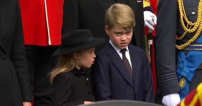 Princess Charlotte quick to remind Prince George of protocol during Queen's funeral