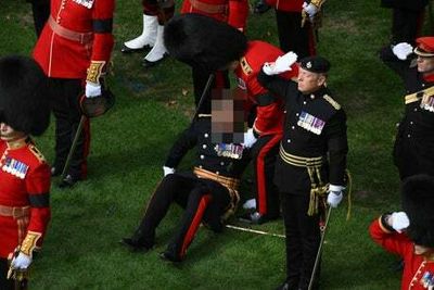 Three members of Queen’s procession need medical help after gruelling day