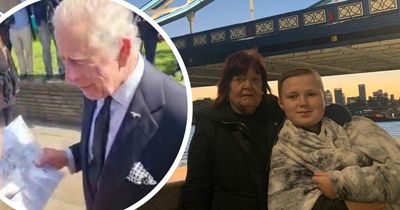 Adorable moment boy, 12, impresses King Charles with drawing during 13-hour queue to see Queen lying in state