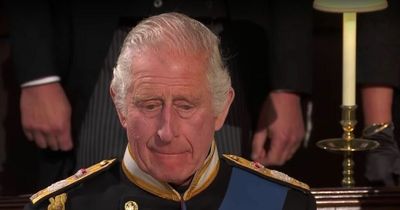 Emotional King Charles struggles to hold back tears in final moment of Queen's funeral