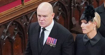 What medals was Mike Tindall wearing at the Queen's funeral?