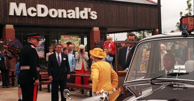 Queen's trip to Cheshire Oaks when Rolls Royce got stuck in McDonald's drive-thru