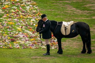 Queen’s beloved horse Emma wears late monarch’s scarf as she bids farewell at Windsor Castle