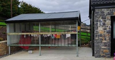 Irish family to save hundreds on winter energy bills with DIY clothes drying garden shed