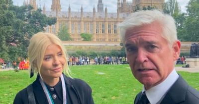 Moment Holly Willougby and Phillip Schofield walked past Westminster queue in TikTok clip