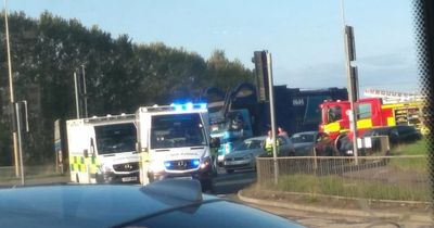 Edinburgh cyclist hospitalised in crash with car on busy roundabout