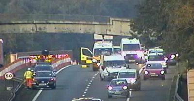 Edinburgh commuters facing delays as van smashed up on M8 following collision