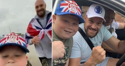 Tyson Fury fan, 14, camps out overnight to join boxing legend on 6am run