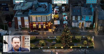 EastEnders' Christmas special starts filming as Albert Square decked out in lights
