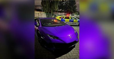 Police seize £200k purple Lamborghini spotted 'making a racket' at Salford Quays