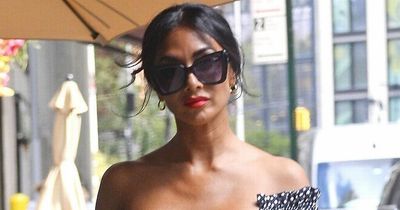 Nicole Scherzinger suffers awkward wardrobe malfunction as nipple cover pops out of dress