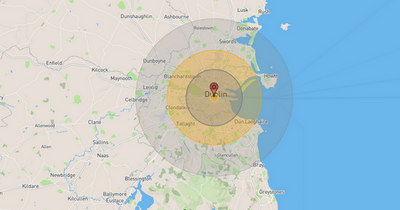 Map shows Dublin would be destroyed and hundreds of thousands killed if nuclear bomb hit