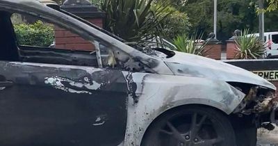 Abandoned burnt out car could be linked to stabbing outside college