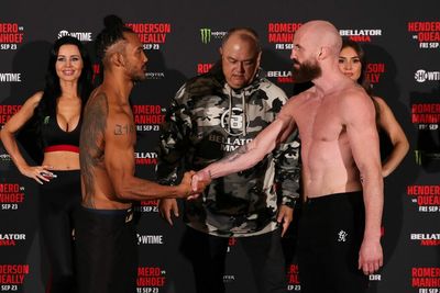 Bellator 285 ceremonial faceoffs: Handshakes, grinding foreheads, and a dog bone