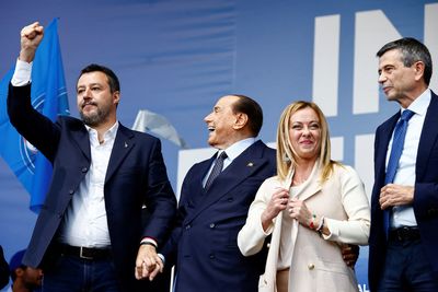 Meloni and Berlusconi take the stage as Italy's right eyes victory