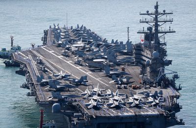 US aircraft carrier Ronald Reagan arrives for South Korea drills