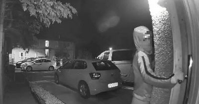Edinburgh masked man caught trying door handle during night in scary footage