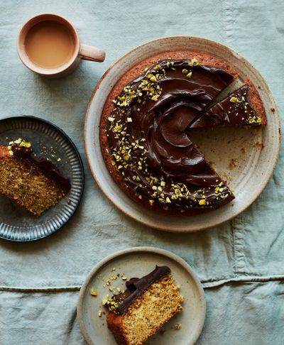 Benjamina Ebuehi’s recipe for pistachio cake with chocolate ganache