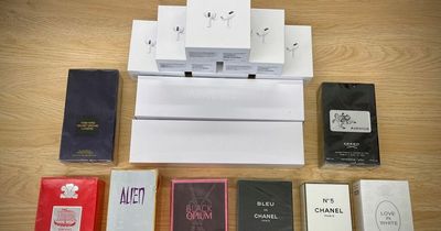 Police seized over £3,000 worth of fake goods including AirPods and perfume in counterfeit crackdown