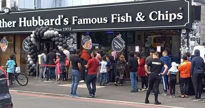 Hundreds of people queue for hours as fish and shop serves portions for just 45p