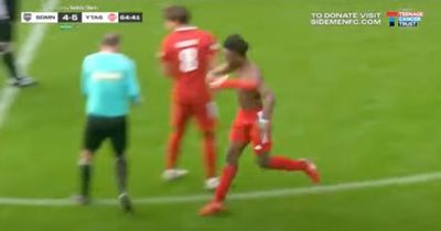 Speed calls out Mark Clattenburg after whipping him with shirt in Sidemen charity match