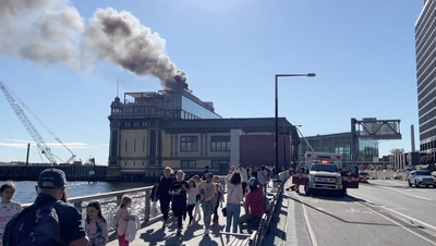 Exclusive New York restaurant evacuated after fire at historic ferry terminal