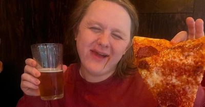 Lewis Capaldi takes on huge pizza as he celebrates new single hitting 20 million streams on Spotify