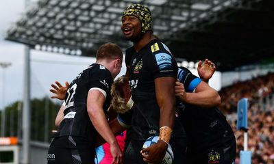 Christ Tshiunza’s late try edges Exeter to thrilling victory over Harlequins