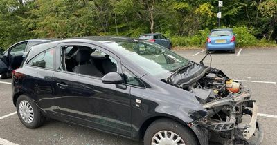 Edinburgh mum returns to find car's front ripped off and windows smashed