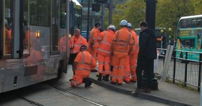 Metrolink tram derails in city centre as passengers face severe disruption