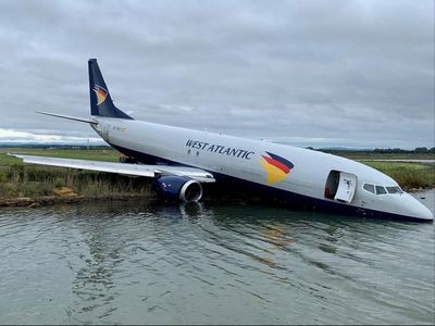 Plane ends up in lake after overshooting runway in France
