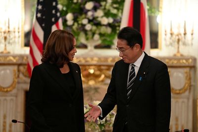 US's Harris, Japan's Kishida condemn China's actions in Taiwan Strait