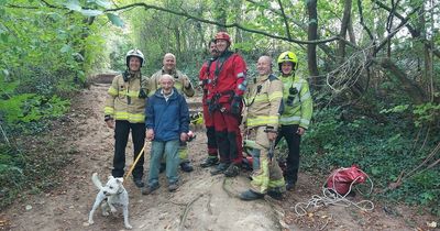 Leeds woman and her dog rescued after dramatic 30ft plunge into river