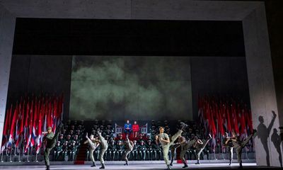 Aida review – dour staging gains colour from the pit
