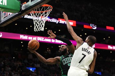 Jaylen Brown keeps details of his involvement in Kevin Durant trade talks close to the vest on media day