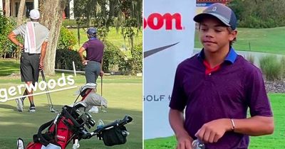 Tiger Woods' son shoots best ever round as his golf icon dad acts as caddie