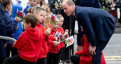 William admits he needs to improve his Welsh as new Prince of Wales meets crowds