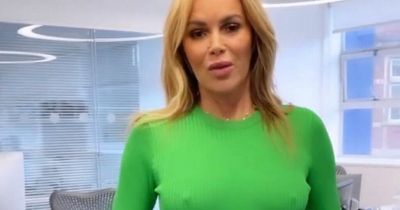 Amanda Holden embraces 'bloated' tummy as she stuns in tight green dress after indulgent weekend