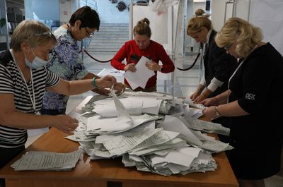 Russian proxies in Ukraine claim victory in annexation votes