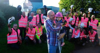 Newcastle heart unit tot Beatrix inspires Freeman Hospital builders to wear pink for Organ Donation Week