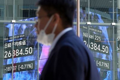 Asian shares sharply lower after wobbly day on Wall Street