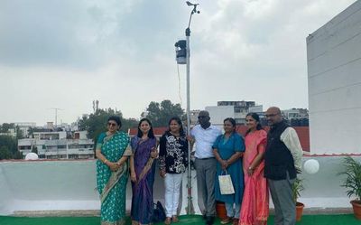 Solar-powered weather station at Hyderabad school