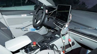 Volkswagen Golf Test Mule Spied With Massive New Touchscreen Inside