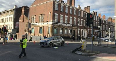 Road closed and man rushed to hospital after electric bike crash