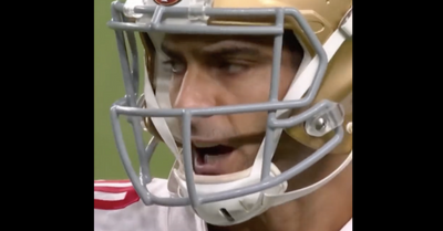 Lip-reading fans are convinced that cameras caught Jimmy Garoppolo ripping Kyle Shanahan’s play calls